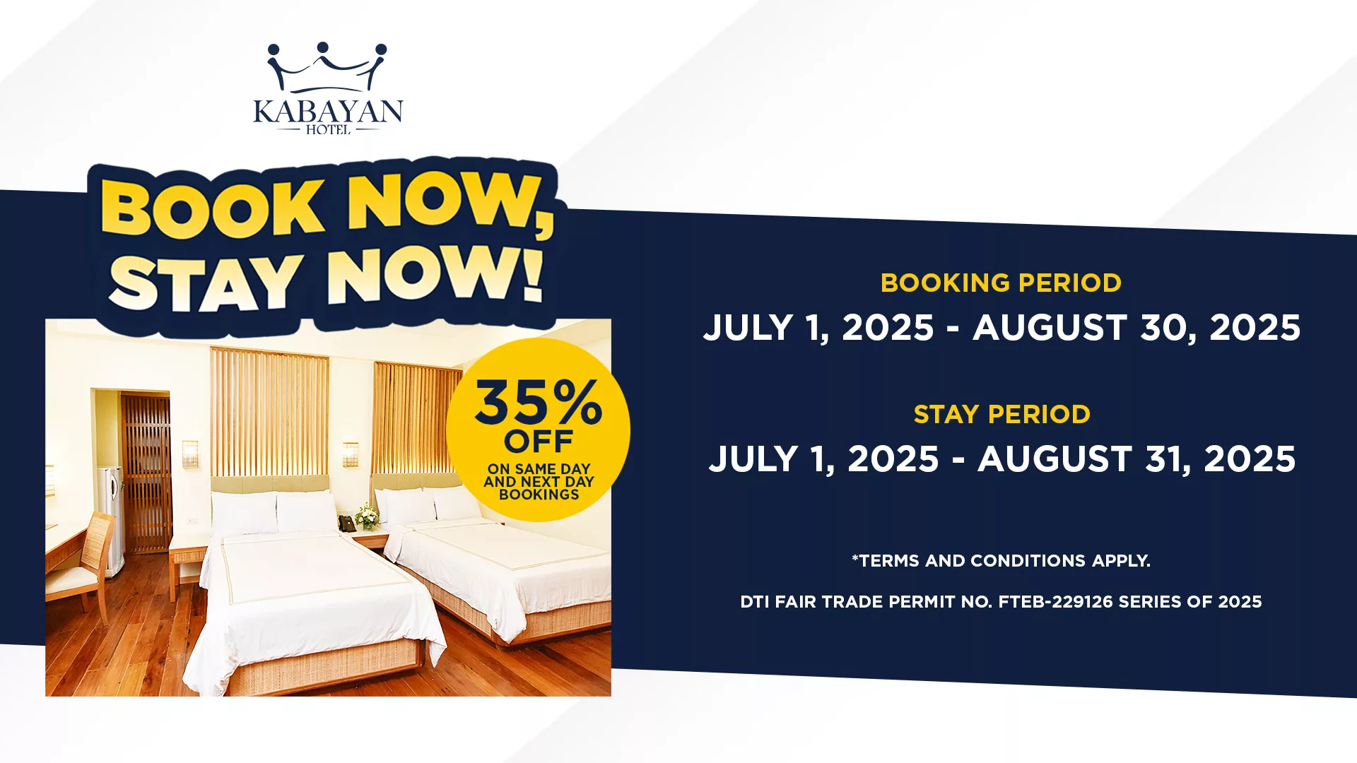 BOOK NOW, STAY NOW